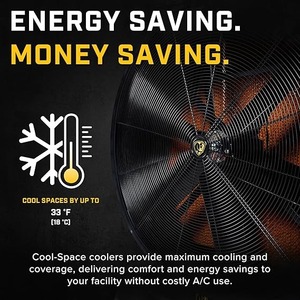 เครื่องทำความเย็นแบบระเหยพกพา 500 รุ่น, พัดลมขนาดเส้นผ่านศูนย์กลาง 50 นิ้ว, ใช้ได้ทั้งภายในและภายนอกอาคาร, ใช้งานต่อเนื่องหรือเติมน้ำได้ (ความจุ 64 แกลลอน) - Product Image 1