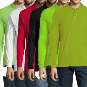 Camiseta de golf con cuello alto y estampado para hombre, polo deportivo de color liso personalizado, transpirable y de manga larga. - Product Image 6