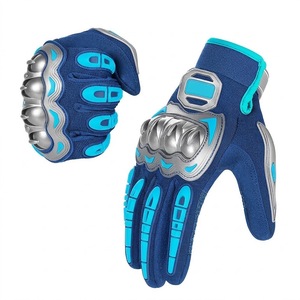 Gants de moto en cuir pleine fleur avec protection en fibre de carbone, équipement de course CE, gants de motard blindés pour le marché européen - Product Image 6