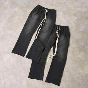 Ensemble sweat à capuche oversize dégradé pour homme, coupe droite, zippé, décontracté, pour l'automne, couleur dégradée noire, en molleton bouclette tricoté - Product Image 4
