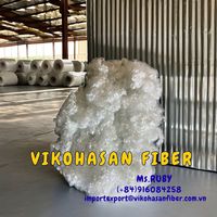 Flocons de PET recyclé 4D HD Blanc Creux Sec Vikohasan Fabricant Fibre Courte Certifié GRS OEKO-TEX ISO9001 Polyester Antistatique