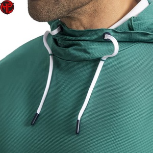 Sweat-shirt à capuche gaufré pour homme, coupe classique, avec poche avant, tricoté, manches longues, décontracté, écologique, pour l'automne, la gym et le golf - Product Image 3