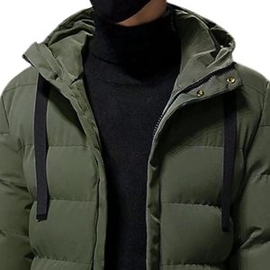 Chaqueta Acolchada con Capucha para Hombre, con Relleno Cálido, Tejido Impermeable y Capucha Ajustable para Clima Frío - Product Image 4