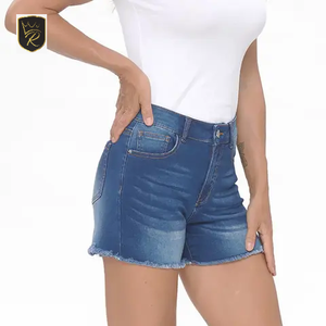 Women's High Waist Eco-Friendly <b>Denim</b> Shorts Premium Quality <b>Material</b> Customizable Color & Logo Sporty Summer High-quality - Product Image 1