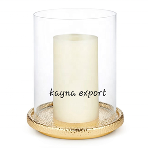 Nuevo diseño de metal con portavelas votivas de vidrio chapado en oro decoración de Navidad portavelas votivas - Product Image 5