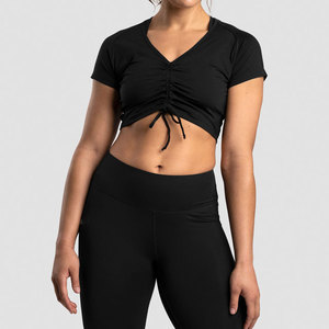 Latest Design Fashion Wear Crop Slim Fit T-Shirt <b>Women's</b> Plain Lightweight 180 Gsm Breathable Seamless Crop <b>Top</b> T-Shirt - Product Image 6