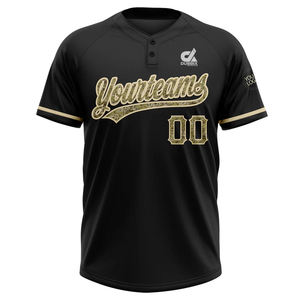 Maillot de baseball noir personnalisé 2025 avec motif éclair vert, patte de boutonnage, uniforme d'équipe, nom et numéro personnalisés, style professionnel - Product Image 4