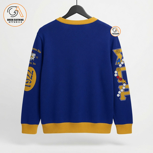 เสื้อคาร์ดิแกน Sigma Gamma Rho สีน้ำเงิน-เหลือง ปักลายตราสัญลักษณ์ คอวี ถักนิตติ้ง สำหรับผู้หญิง สไตล์ Preppy ใส่ได้ทุกฤดู - Product Image 2