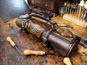 Real <b>Leather</b> <b>Tool</b> <b>Pouch</b> Genuine <b>Leather</b> Roll up <b>Pouch</b> Foldable Case Multi-purpose Classic Knife Roll <b>Tool</b> Bag LKR-0260 - Product Image 2