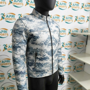 Veste en cuir pour homme avec fermeture éclair, de qualité supérieure, style outdoor, col montant, veste en cuir pour homme - Product Image 5