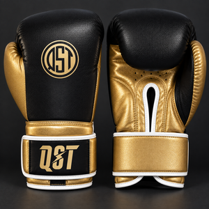 Gants d'entraînement de boxe en cuir PU, gants de protection des jointures rembourrés, sangle de poignet réglable en Velcro, respirants, pour le sport - Product Image 1