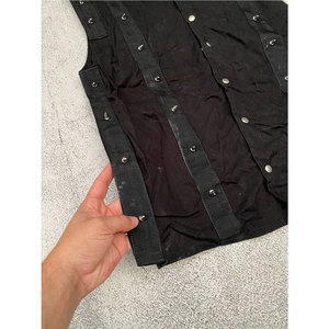 Chaleco Gótico Punk para Hombre, Negro, con Tachuelas y Remaches, Estilo Industrial Cyber Goth, con Botones a Presión, Ropa Urbana - Product Image 4