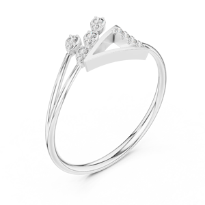 Anillos de oro macizo de 14k para mujer con diseño de triángulo hueco, minimalistas, con diamantes de corte redondo, para regalo, compromiso, aniversario, boda. - Product Image 3
