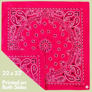 Wholesale Fine Hemmed Premium <b>Bandanas</b> High Quality Cotton Paisley Design Bandana 23x23 Inch Soft Breathable Fabric Comfortable - Product Image 4