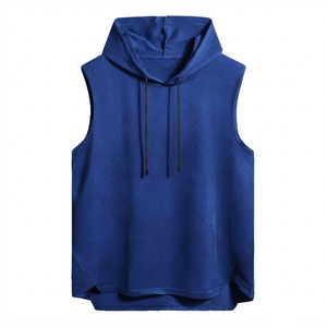 Wholesale Custom Logo Cotton Formal <b>Singlet</b> Muscle Shirts Sleeveless Breathable Front Logo 220g Workout <b>Men</b> Gym Tank Top - Product Image 2