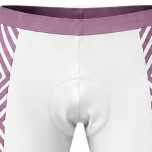 Ensemble maillot et short de cyclisme blanc et mauve, manches courtes, fermeture éclair intégrale, respirant, rembourré, uniforme de course cycliste, entraînement d'équipe, performance - Product Image 5