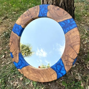 Luxury Handmade Resin Wood Wall Mirror Designer Decorative Frame Mirror for Modern Living Room Bedroom and Entryway Decor - Product Image 6