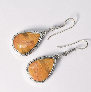 Natural Jasper Dangle <b>Earrings</b> In 92.5 Sterling Silver Anniversary Gift For Her - Product Image 5