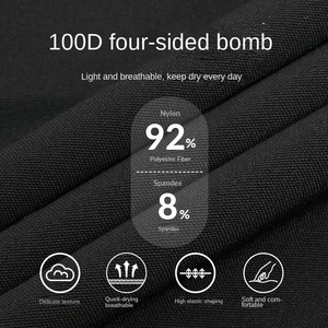 Pantalones cortos de poliéster gris de secado rápido para hombre, con cordón en la cintura y bolsillos, estilo casual, corte de tiro medio - Product Image 6