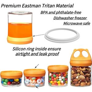 Contenitori Portatili Impilabili Ermetici Senza BPA per Alimenti, Snack, Latte in Polvere e Bevande con Sistema di Chiusura a Rotazione - Product Image 4