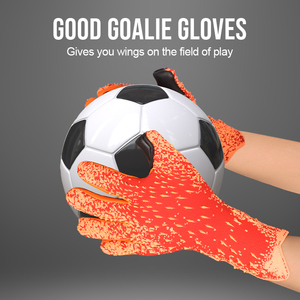 Football Goalkeeper Gloves Full Finger Sheepskin Leather PU Material Non-Slip Breathable Quick Drying Adjustable Wrist <b>Strap</b> - Product Image 5