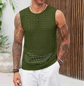 Nouvel Arrivage 2026 – T-shirt en maille respirante transparente de qualité supérieure pour homme, idéal pour les fêtes, les clubs et l'entraînement, couleur noire - Product Image 3