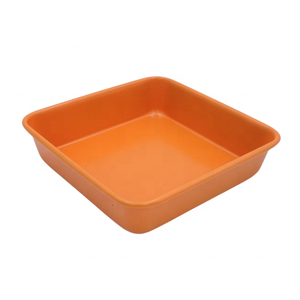 Molde para Hornear Cuadrado de 8 Pulgadas, Revestimiento Antiadherente Premium para Hornear Pasteles con Buen Desmolde - Naranja - Product Image 2