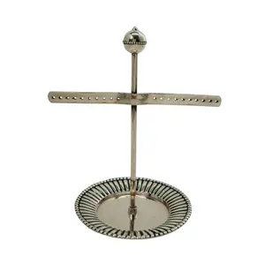 Présentoir à bijoux en métal de couleur gris antique en laiton pour décoration de mariage, présentoir au design moderne, fait à la main, en vrac personnalisé - Product Image 1
