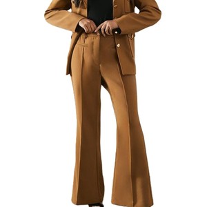 Pantalones de Moda para Mujer Talla Grande, Diseño de Cintura Alta, Pierna Ancha, Holgados, de Algodón y Lino, Estilo Campana - Product Image 1