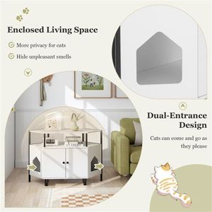 Polygonal Cat House White Living Room Cabinet Furniture Cat Litter Box Pet Furniture - Product Image 6
