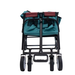 Carrello pieghevole per vagoni tuttoterreno per auto pieghevole per negozi di alimentari per campeggio giardinaggio pesca supporta 225 libbre - Product Image 2