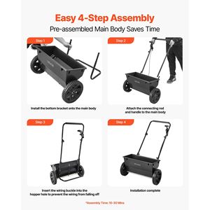 Épandeur manuel 50 LBS avec grille de trémie, largeur d'épandage de 18 pouces, 30 réglages, 10 modes d'épandage d'engrais - Product Image 4