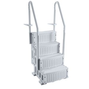 Affidabile Scala per Piscina da 48 Pollici con Capacità di Carico Massima di 400 Libbre, 4 Gradini, Doppi Corrimani, Scale in Plastica Antiscivolo per Uso Intensivo - Product Image 5