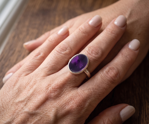 Wholesale Natural Amethyst Gemstone 925 <b>Solid</b> Sterling <b>Silver</b> Handmade Ring Exotic Bezel Setting for Wedding Party - Product Image 6