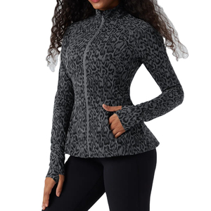 Custom Logo Women <b>Yoga</b> <b>Jacket</b> Regular Fit Zipper Front Breathable Spandex/Polyester Anti-Bacterial Gym Fitness Wear Quick Dry - Product Image 3