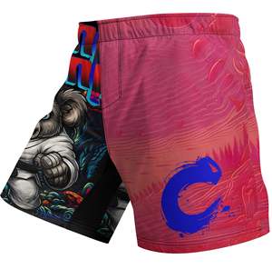 Pantalones cortos MMA para hombre, con estampado, cintura elástica, para entrenamiento en gimnasio, kickboxing, ligeros, de secado rápido, coloridos, para artes marciales mixtas. - Product Image 3