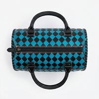 100% Echtes Leder Kariertes Muster Luxus Sport Reise Mini Speedy Reisetaschen Hochwertige Weekender Vintage Wasserfeste Tragbare Taschen