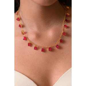 Customized Kundan Necklace Set In Rhodium Plated <b>Brass</b> With Artificial Red Stones Handcrafted <b>Jewellery</b> Design - Product Image 2