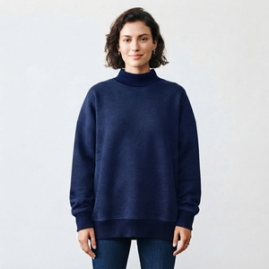 Suéter de Cuello Alto para Mujer, 100% Algodón, Corte Holgado, Cómodo, Manga Larga, para Moda Casual - Product Image 1