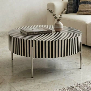 Mesa de Centro con Incrustaciones de Hueso, Diseño Moderno, para Dormitorio y Sala de Estar, Precio de Mayoreo, de Exportador Indio - Product Image 1