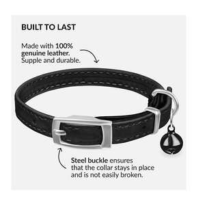 Collar de PU de Color Sólido para Mascotas, Ajustable, Impermeable, de Cuero Sintético, para Cachorros, Perros y Gatos, Color Caramelo - Product Image 2