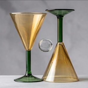 Verres à cocktail - Jaune - Lot de 2 - 7,5x24 cm - Design moderne - Utilisation en cuisine - Lavables et légers - Product Image 4