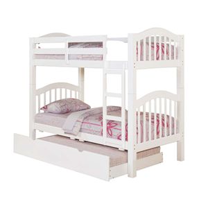 Letto a Castello Bianco con Scala Integrata per Bambini - Product Image 3