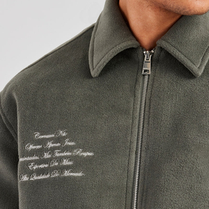 Vestes personnalisées de style universitaire en laine, cuir et coton, coupe-vent, col montant - Product Image 4