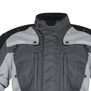Veste de moto pour homme à manches longues en Cordura gris, noir et rouge, anti-UV, coupe-vent, pour toutes les saisons - Product Image 2