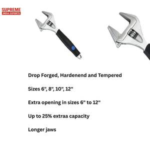 8" Dual-Purpose Open Sleeve Wrench Industrial Grade Chrome Plated Finish Labor-Saving Adjustable OEM Metric - Product Image 4