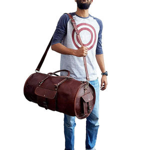 Bolsa de Viaje de Cuero Genuino, Bolsa de Fin de Semana, Bolsa de Viaje de Negocios, Bolsa de Gimnasio, Impermeable, Ecológica, con Correas Ajustables para Hombre - Product Image 6