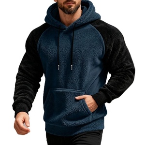 Sweat-shirt à capuche en polaire pour homme, coupe droite décontractée, couleur unie, vêtement d'hiver décontracté, anti-boulochage, tricoté en polyester, imperméable - Product Image 4