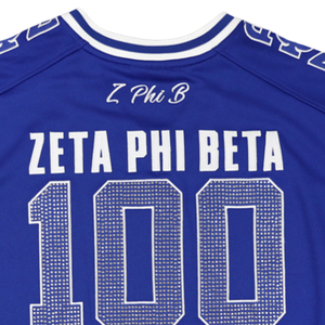 Maillot de football Zeta Phi Beta Centennial pour femme, bleu royal, ZPB 1920 2020, anniversaire, col en V, maillot de sororité - Product Image 6