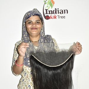 Extensions de cheveux humains Remy noirs naturels non traités, lisses, frontales 13*6, double traitement chimique, fabrication vietnamienne - Product Image 5